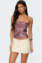 Zelda Bead & Sequin Strapless Top