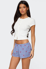 Solina Ribbed Button Up Top