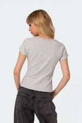 Kady Striped Henley T Shirt