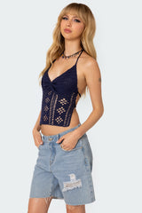 Jada Open Back Crochet Top