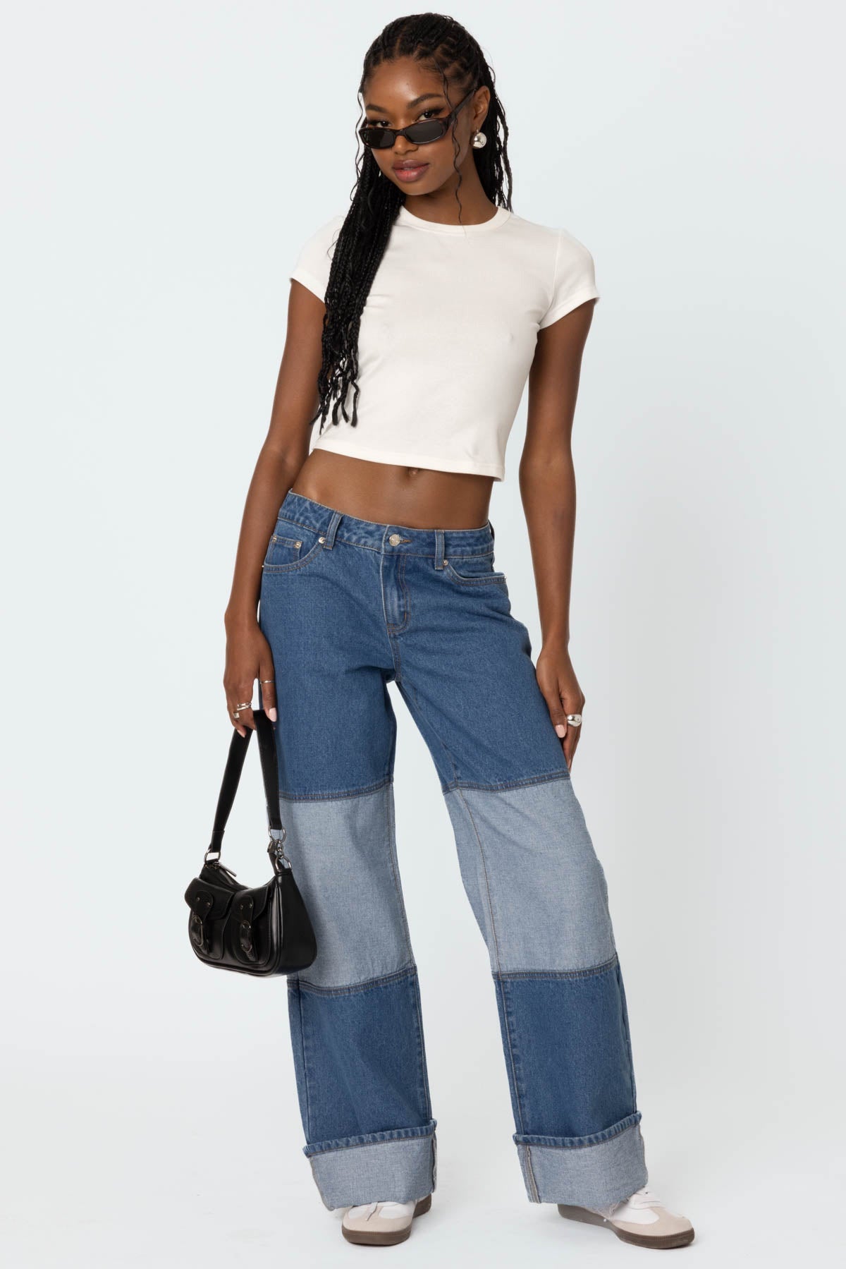 Lindsey Two Tone Cuffed Jeans