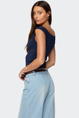 Angeline Wide V Neck Top