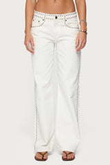 Quincy Studded Low Rise Baggy Jeans
