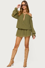 Delphine Off Shoulder Chiffon Romper