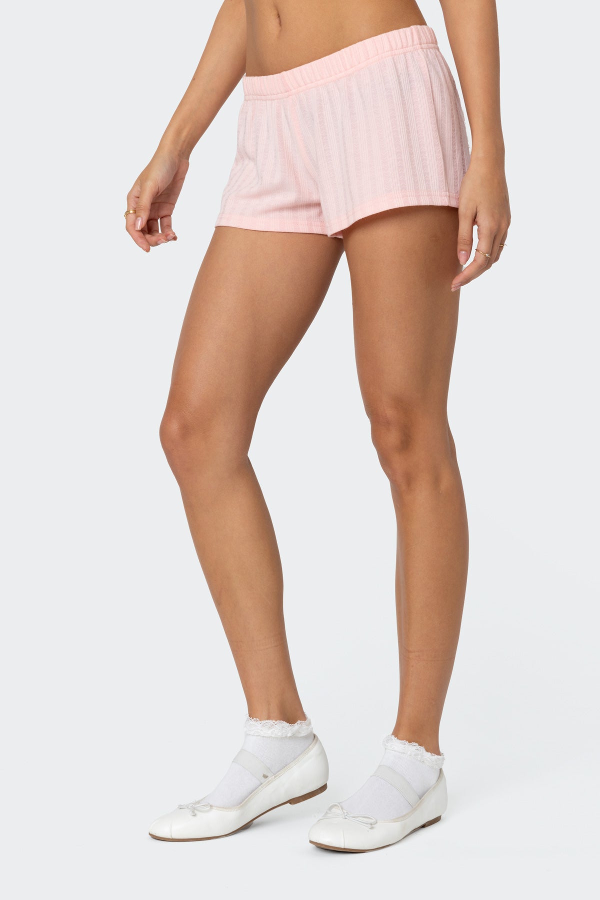 Irene Low Rise Pointelle Micro Shorts