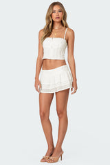 Fluer Ruffled Eyelet Mini Skort