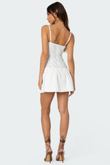 Lacey Linen Look Mini Dress