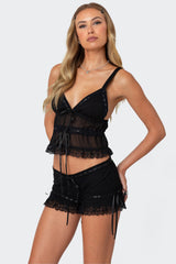 Marielle Sheer Ribbon Tank Top