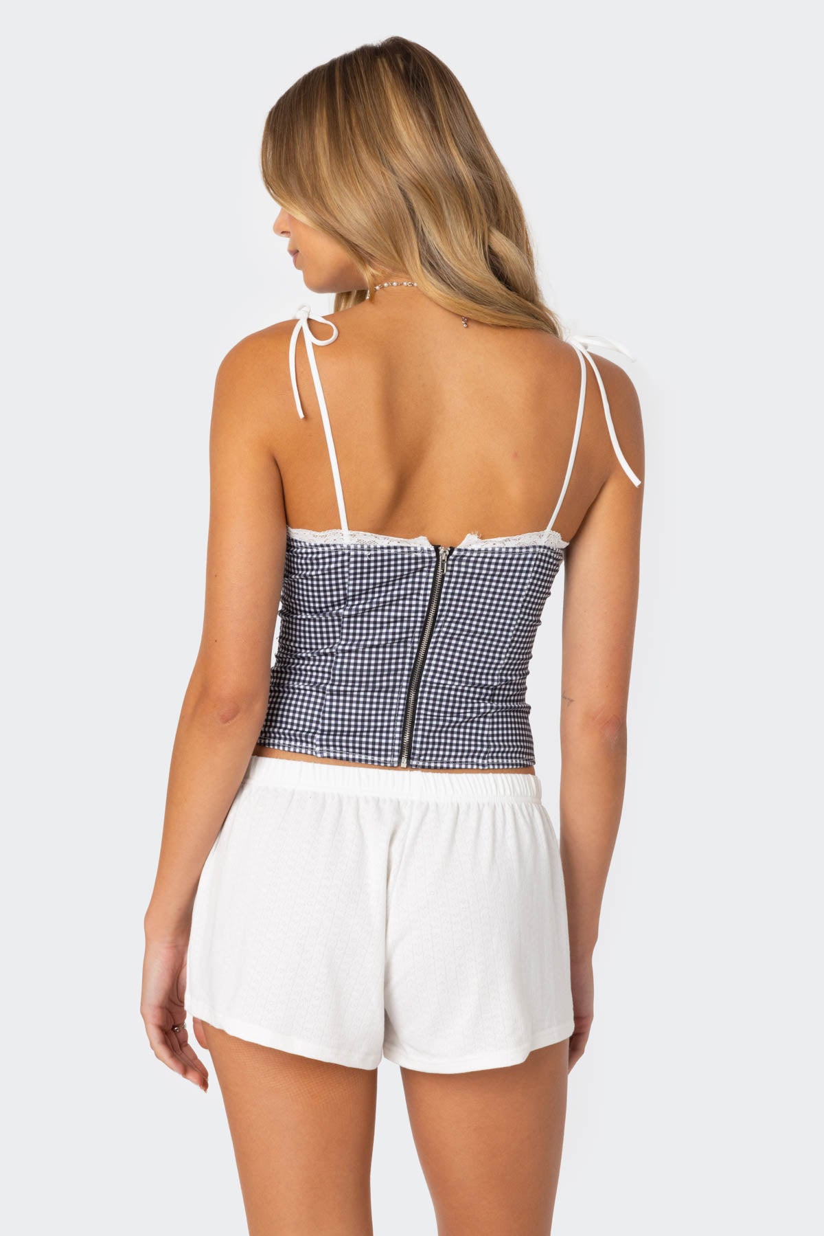 Peekaboo Lacey Gingham Corset