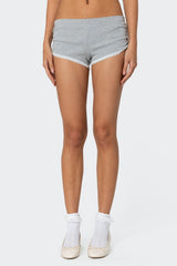 Kadence Ruched Lace Trim Shorts