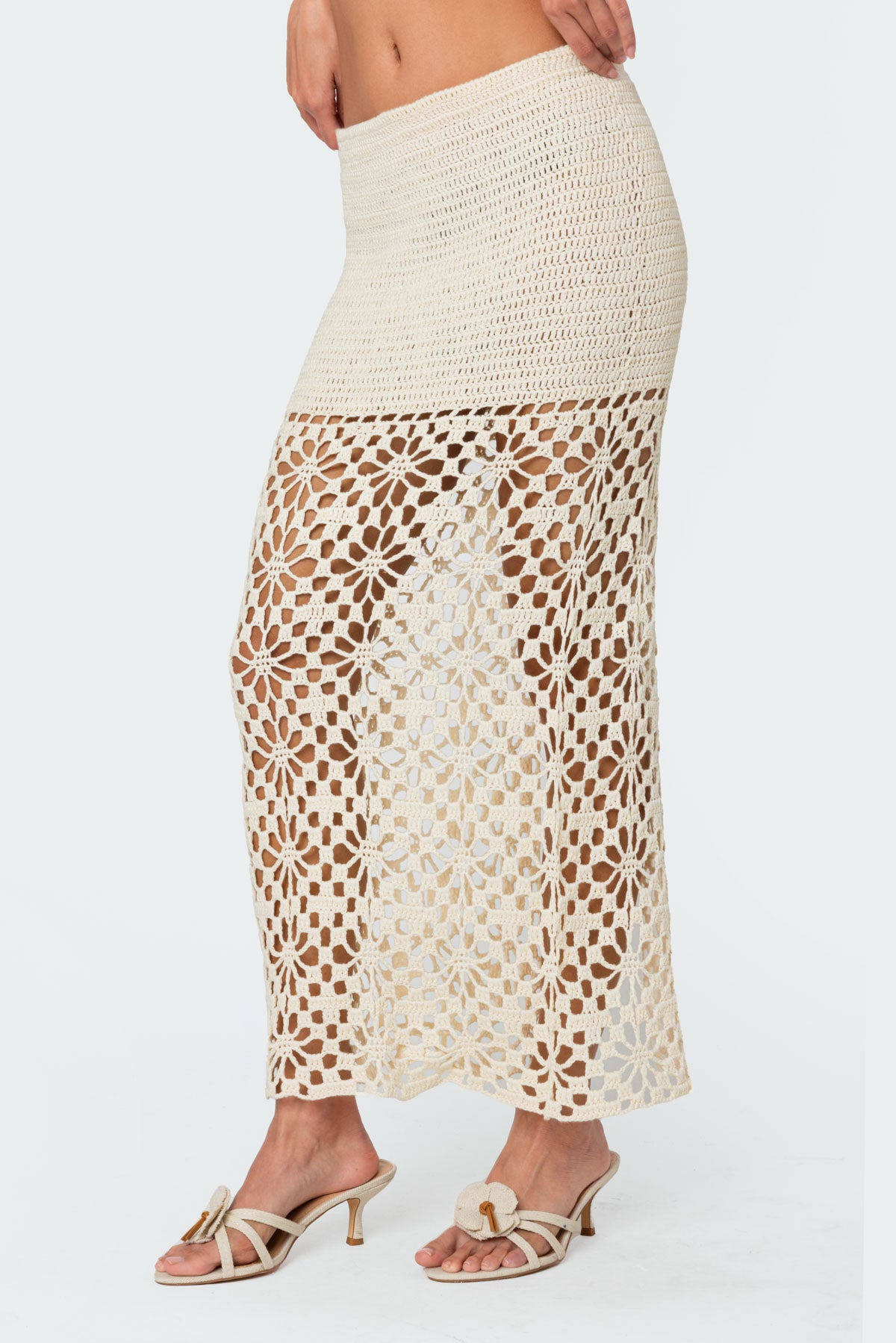 Ida Back Slit Crochet Maxi Skirt