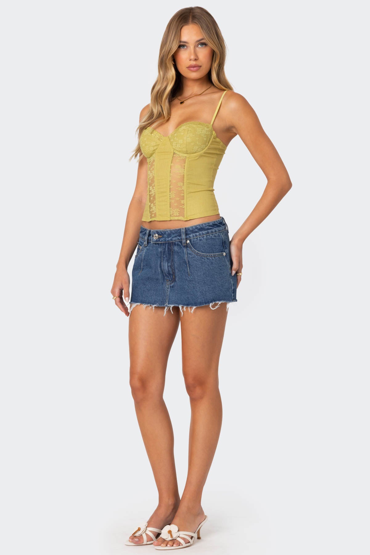 Clementine Low Rise Denim Micro Skort