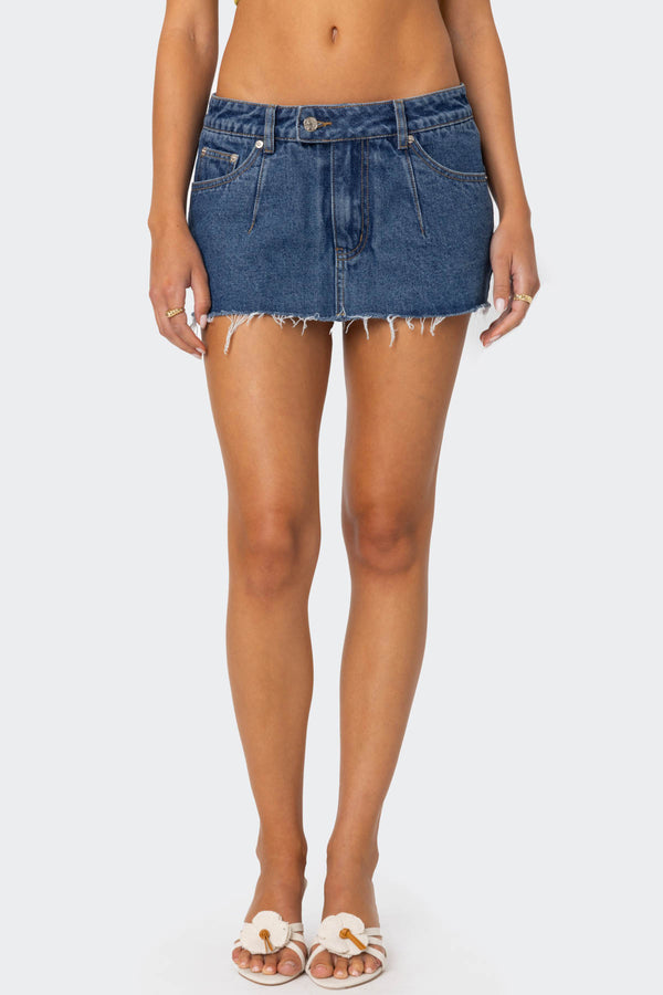 Clementine Low Rise Denim Micro Skort