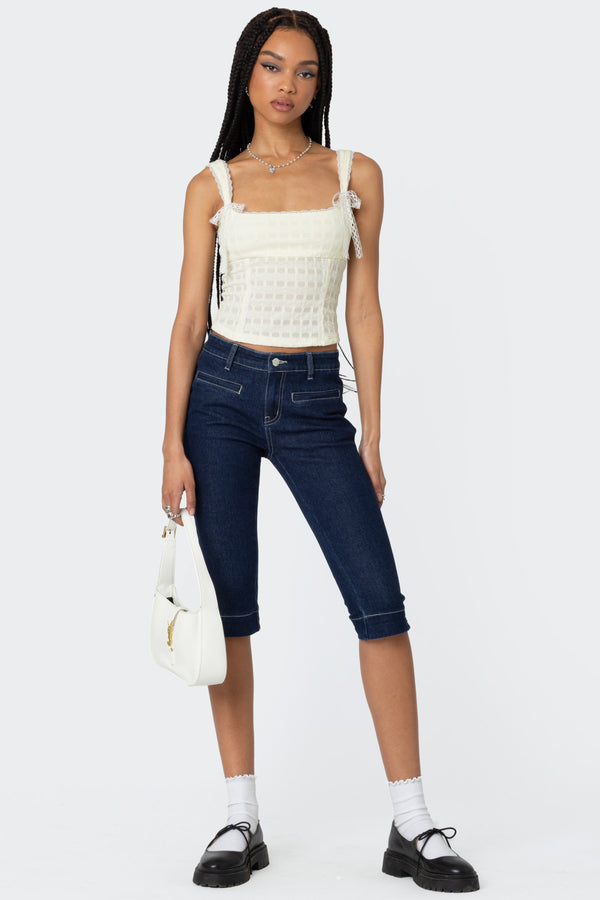 Textured Bustier Top