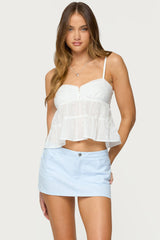Tamora Eyelet Babydoll Tank Top