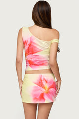 Tiger Flower Off Shoulder Top