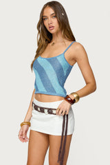 Saul Stripey Sequin Knit Top