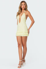 Debby Backless Lace Mini Dress