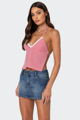 Charmaine Open Back Gingham Top