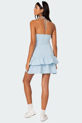 Dorit Ruffled Halter Mini Dress