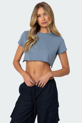 Stripey Cropped T Shirt