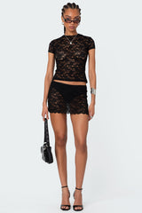 Kaori Sheer Lace T Shirt