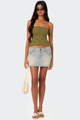 Niki Crochet Strapless Top