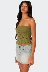 Niki Crochet Strapless Top