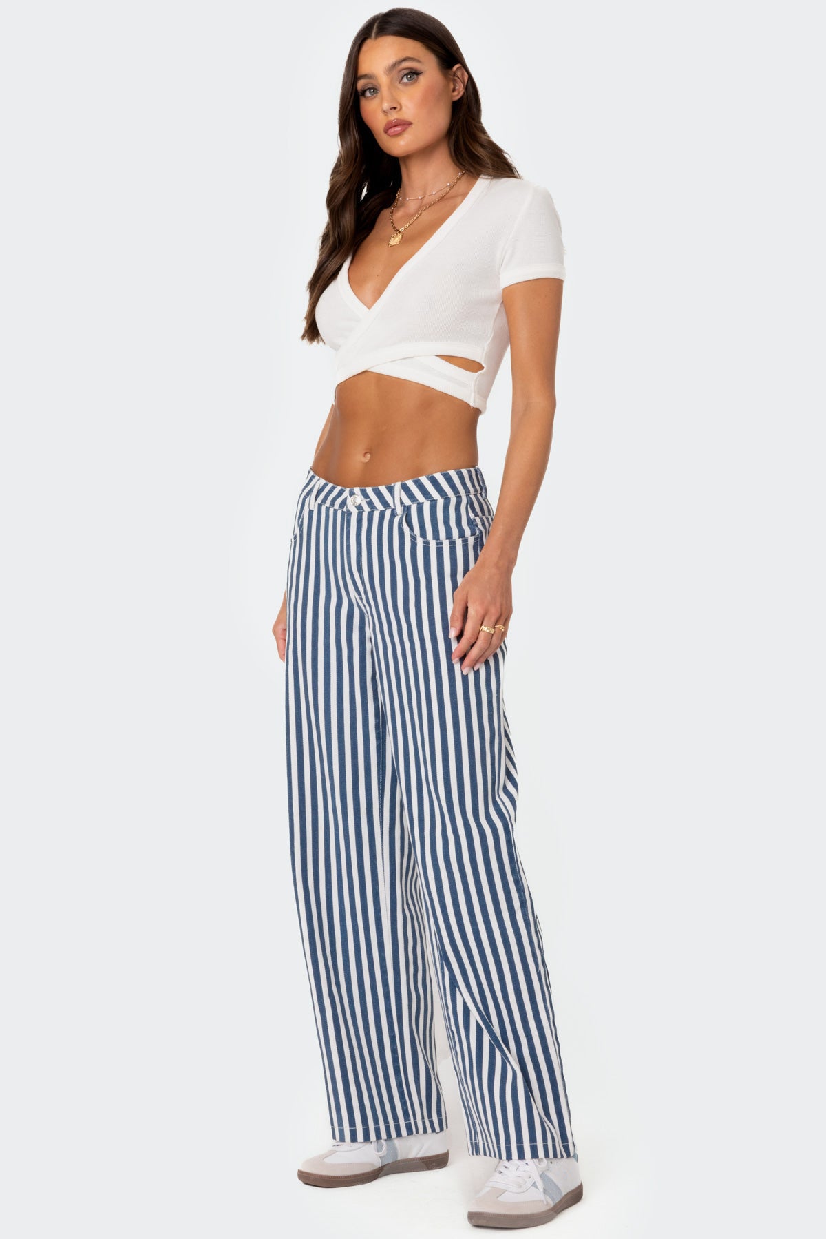 Striped Low Rise Jeans