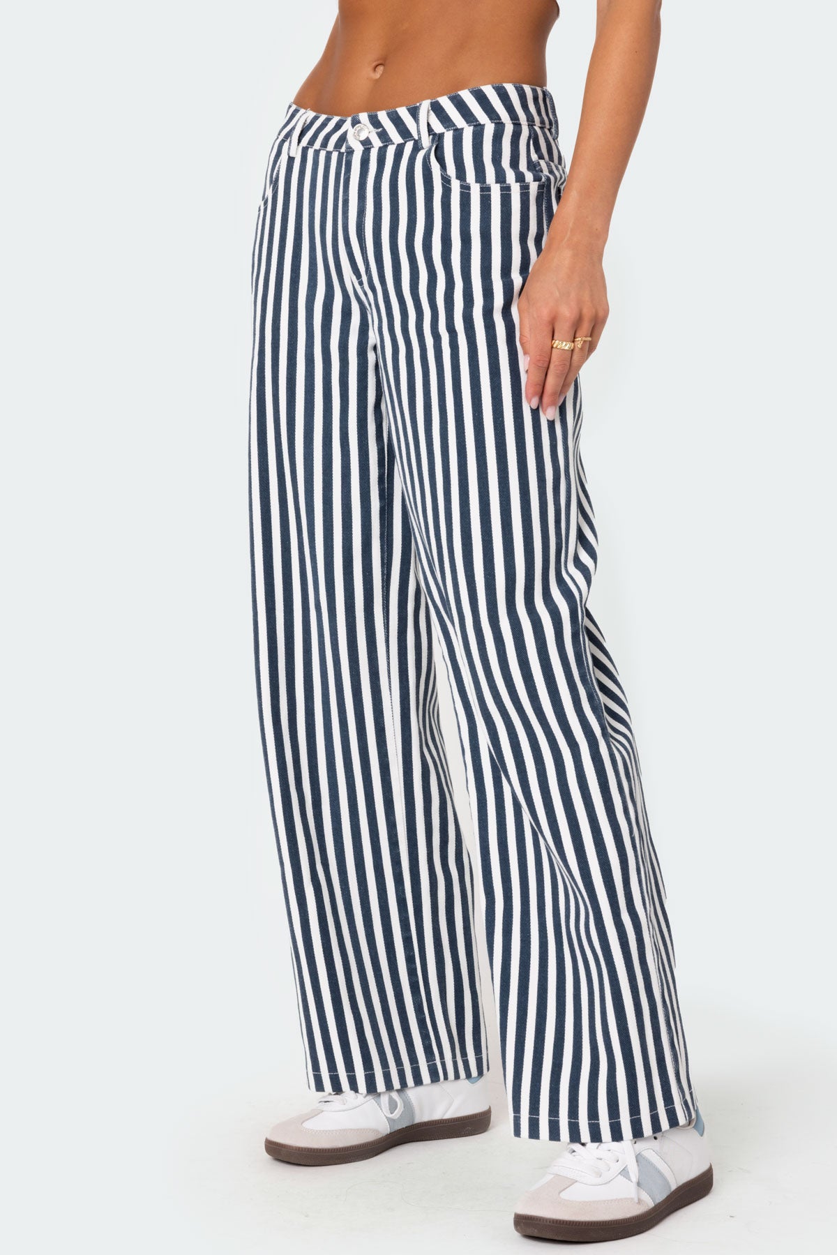 Striped Low Rise Jeans