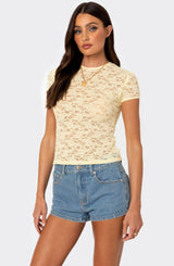 Kaori Sheer Lace T Shirt