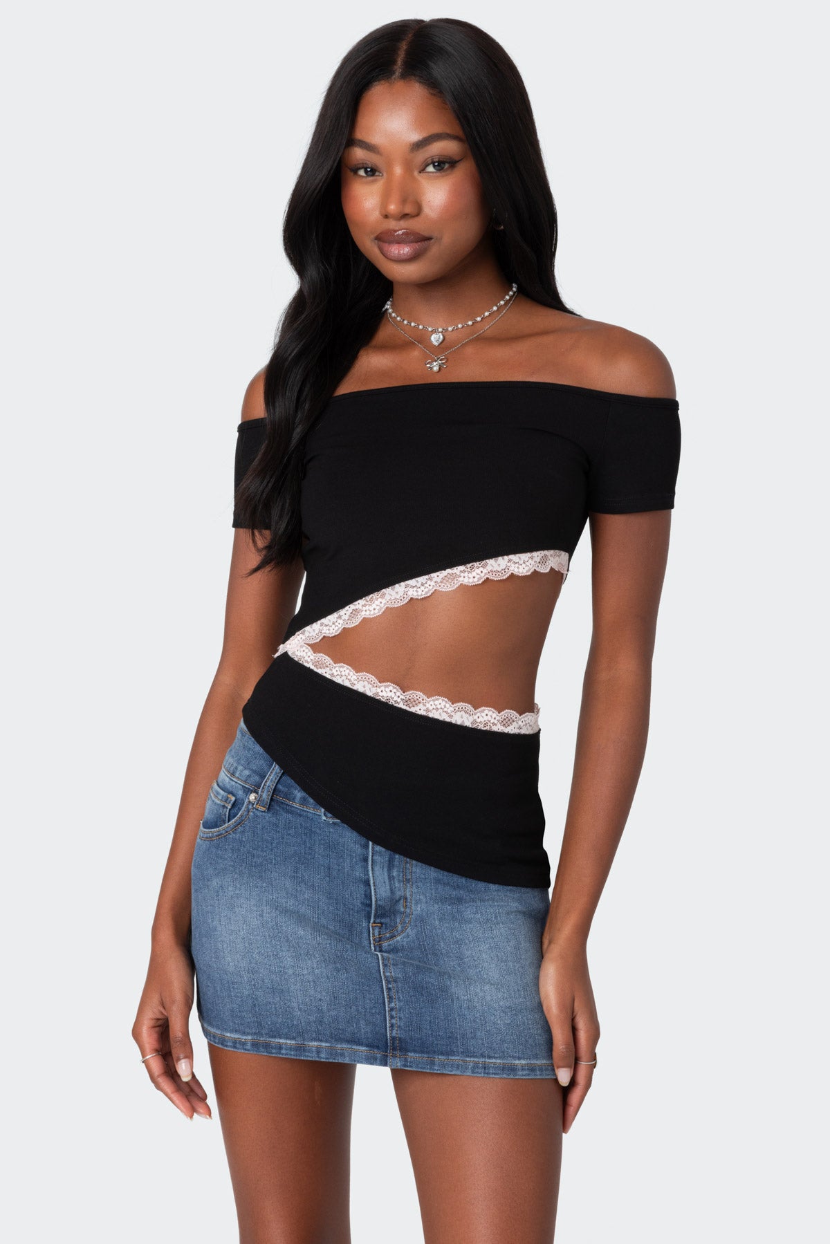 Annaise Off Shoulder Cut Out Top