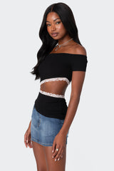 Annaise Off Shoulder Cut Out Top