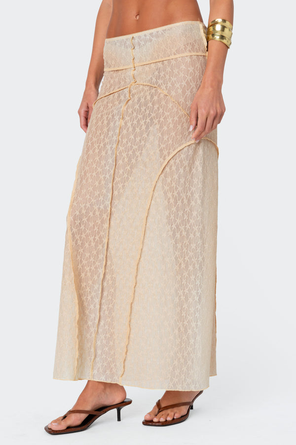 Inside Out Sheer Lace Maxi Skirt