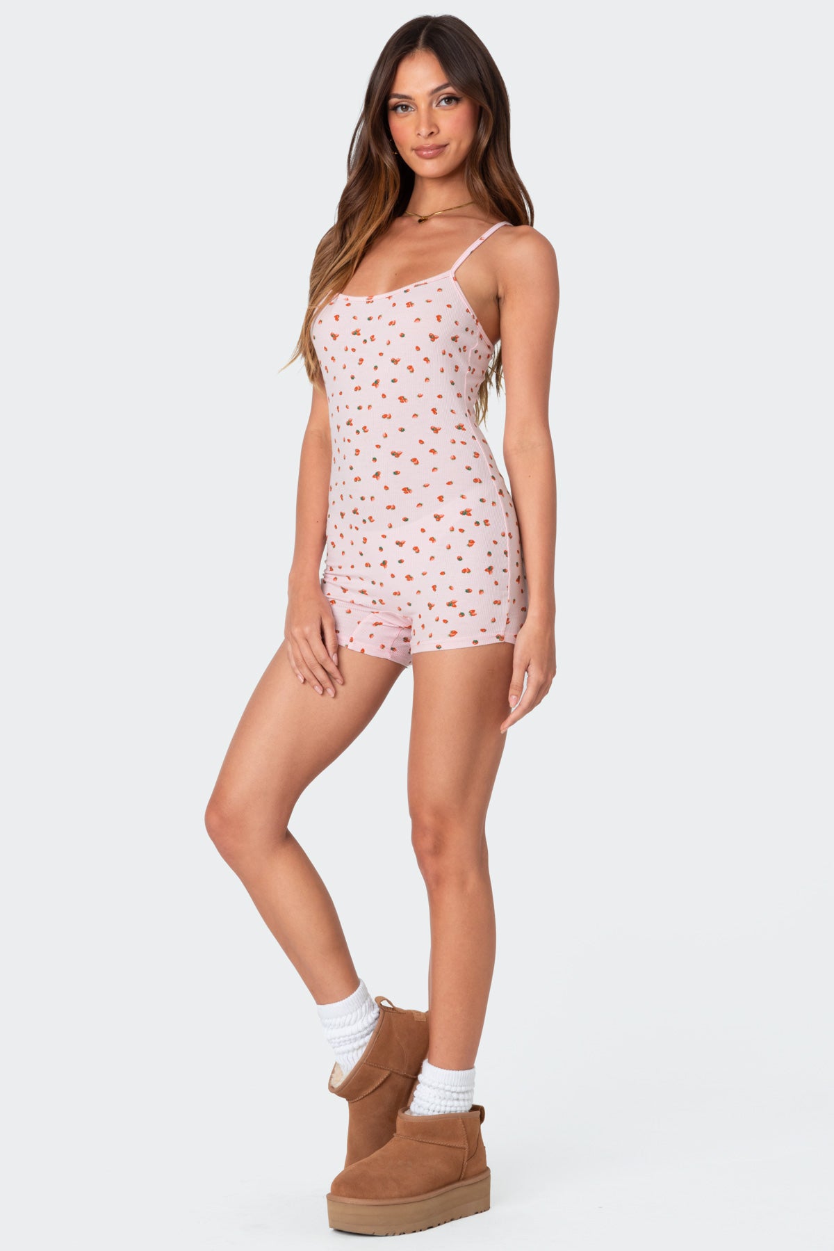 Strawberry Girl Printed Romper