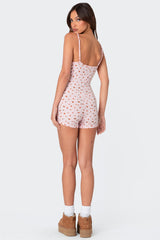 Strawberry Girl Printed Romper