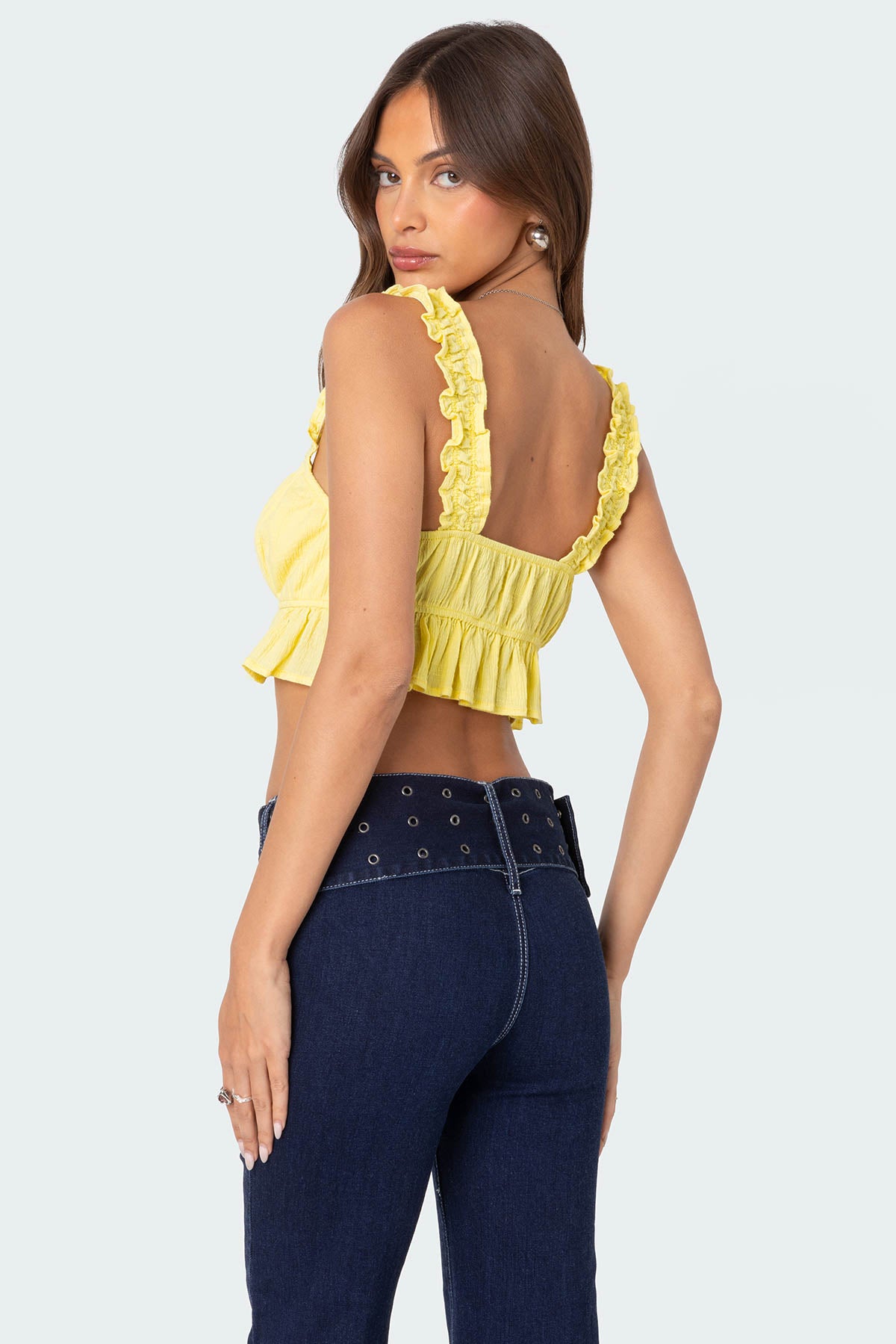 Tie Front Ruffled Top