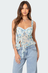 Cascade Ruffled Bra Top