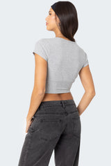 Deep V Neck Crop Top