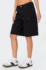 Jacqui Low Rise Denim Bermuda Shorts