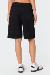 Jacqui Low Rise Denim Bermuda Shorts