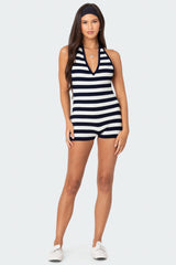 Zella Striped Halter Romper