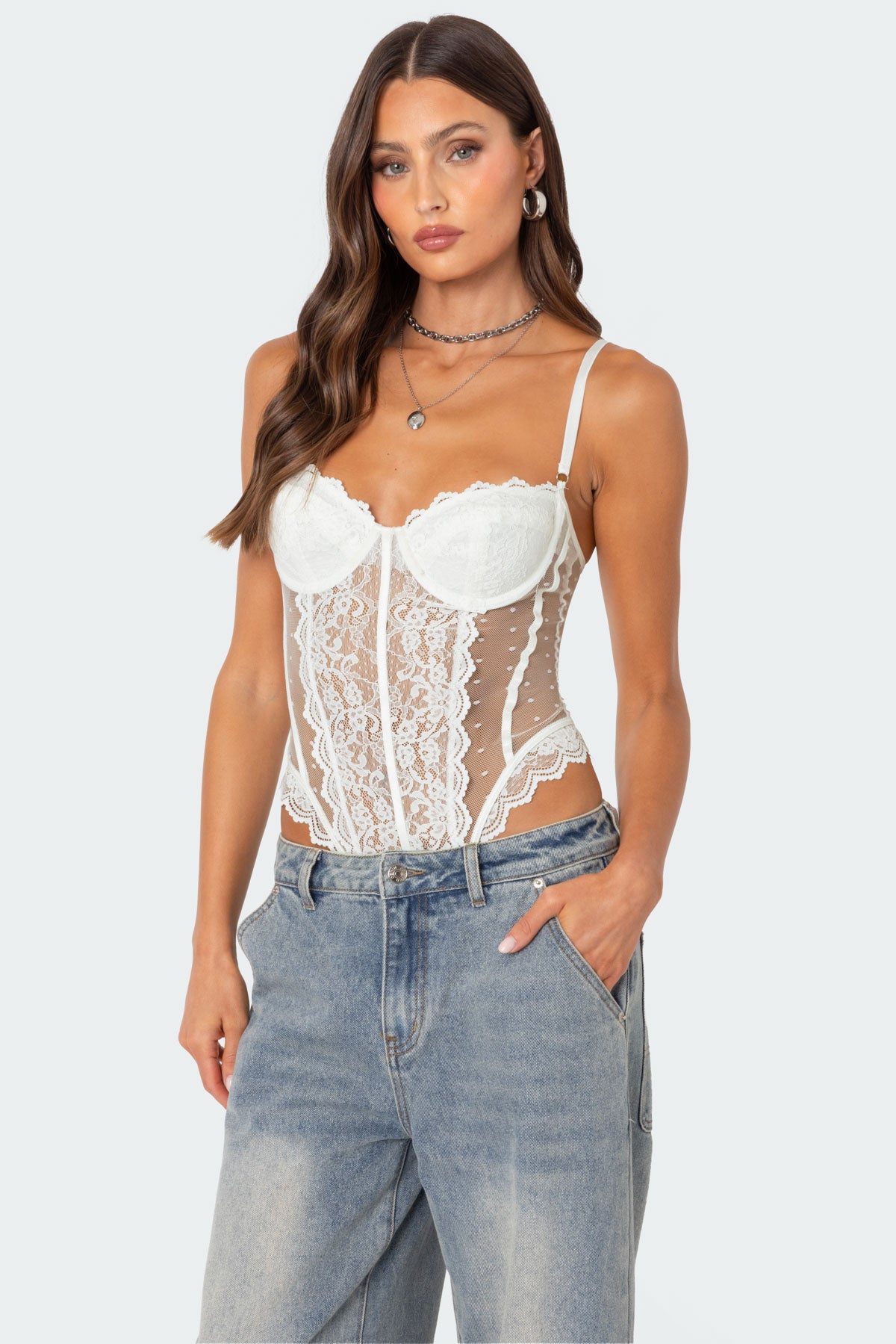 Cabaret Lacey Sheer Mesh Bodysuit