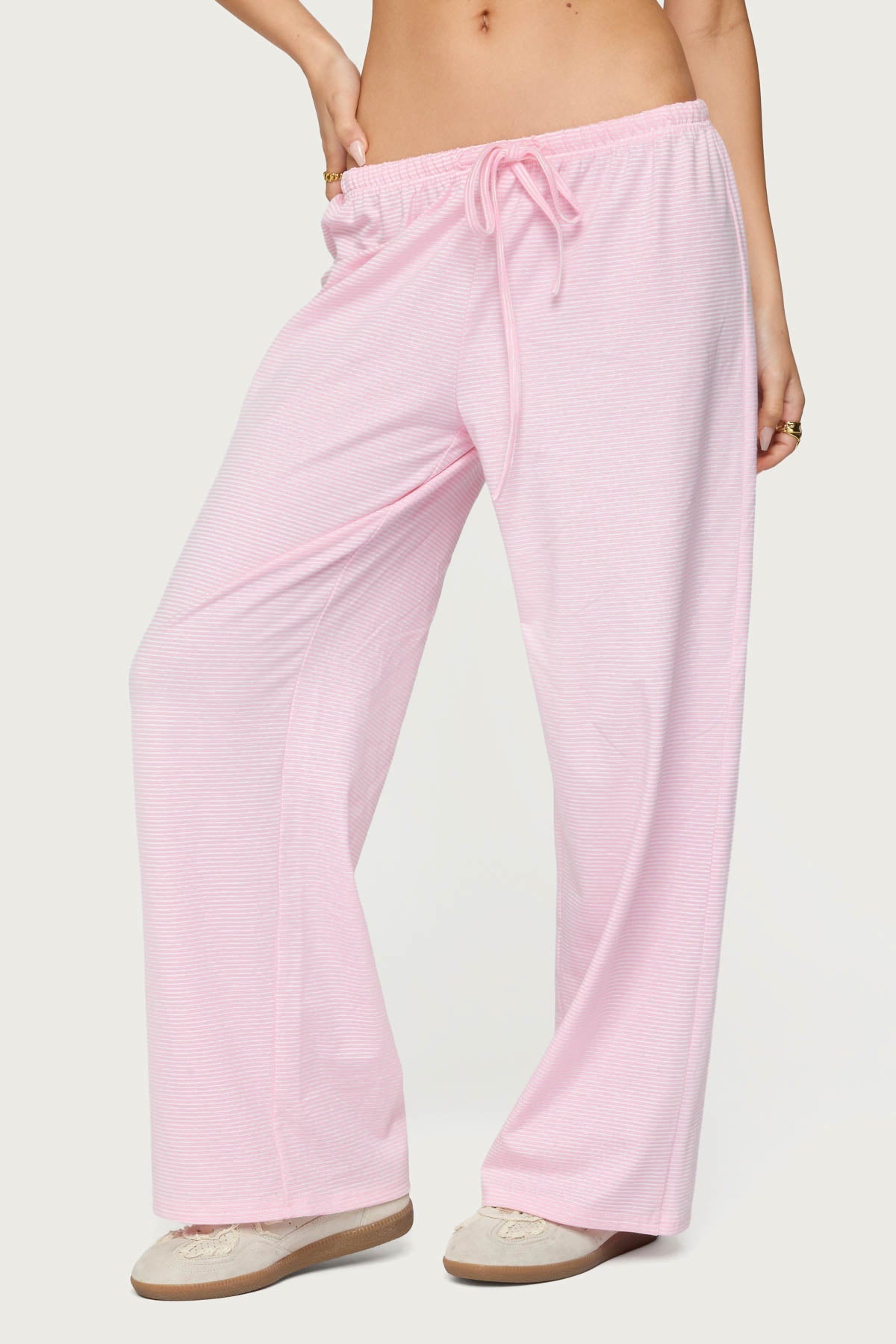 Petite Olivia Striped Loose Fit Trousers