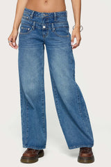 Abel Layered Look Low Rise Baggy Jeans