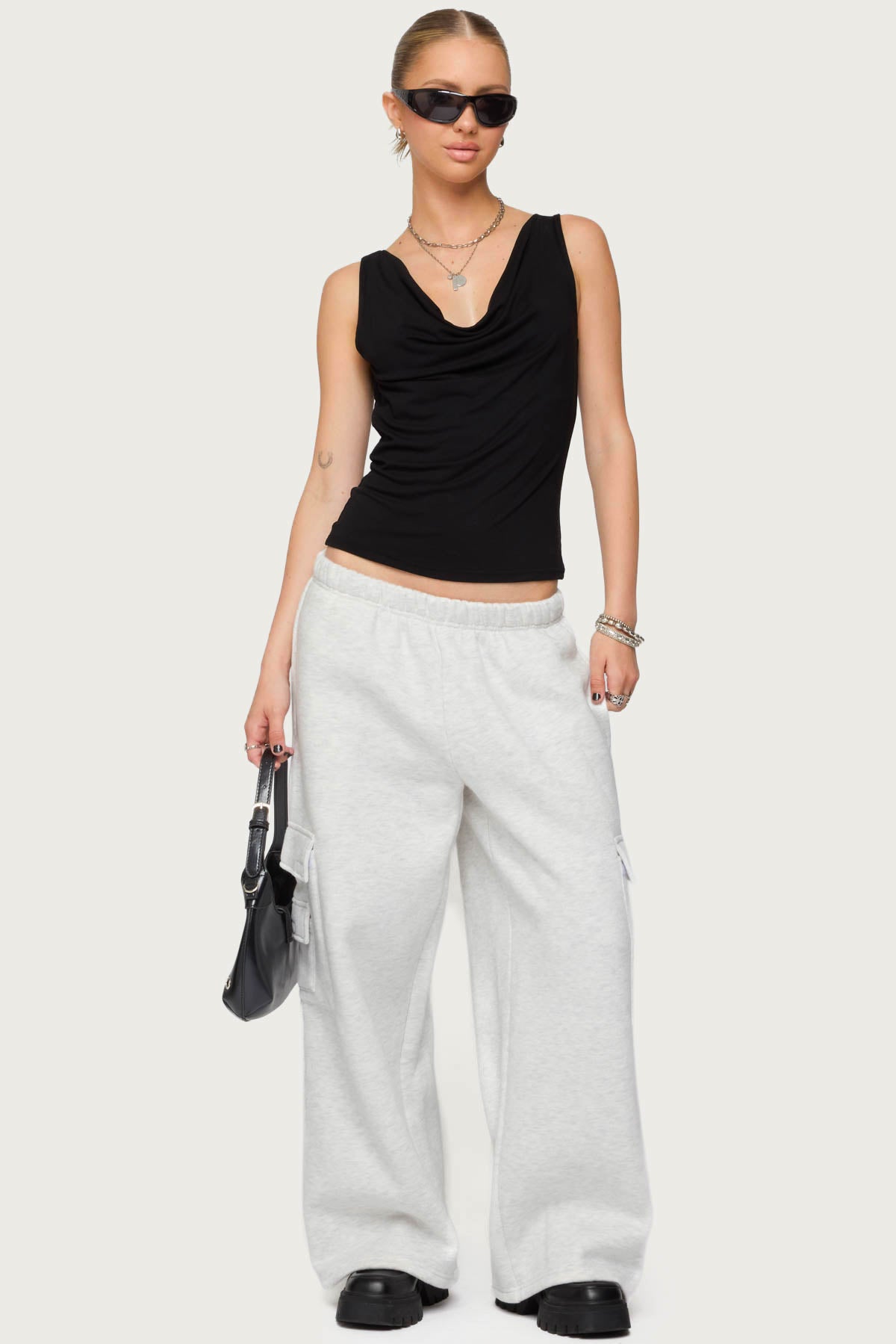 Petite Wide Leg Cargo Joggers