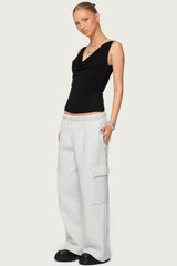 Petite Wide Leg Cargo Joggers