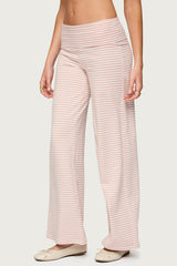 Lilah Striped Fold Over Trousers