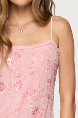 Romey Beaded Chiffon Mini Dress