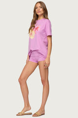 Fleur Hibiscus Graphic T Shirt